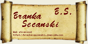 Branka Sečanski vizit kartica